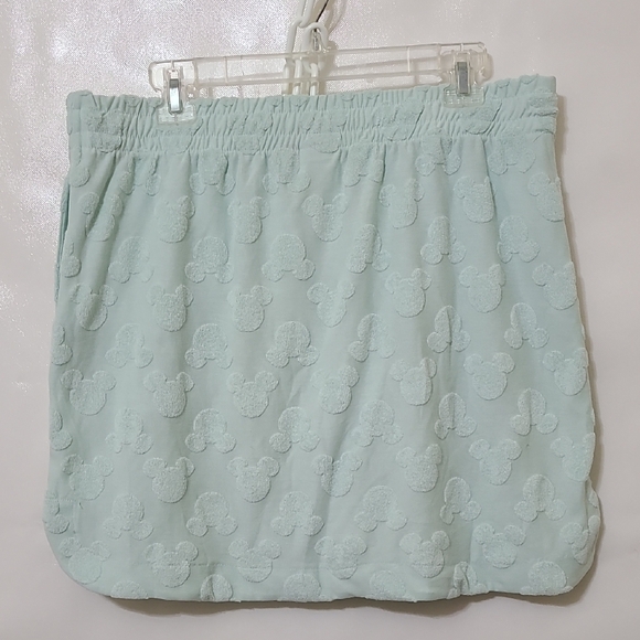 Disney Mickey Mouse Green Textured Women's Skirt Drawstring Waist Pockets Medium - Picture 7 of 11